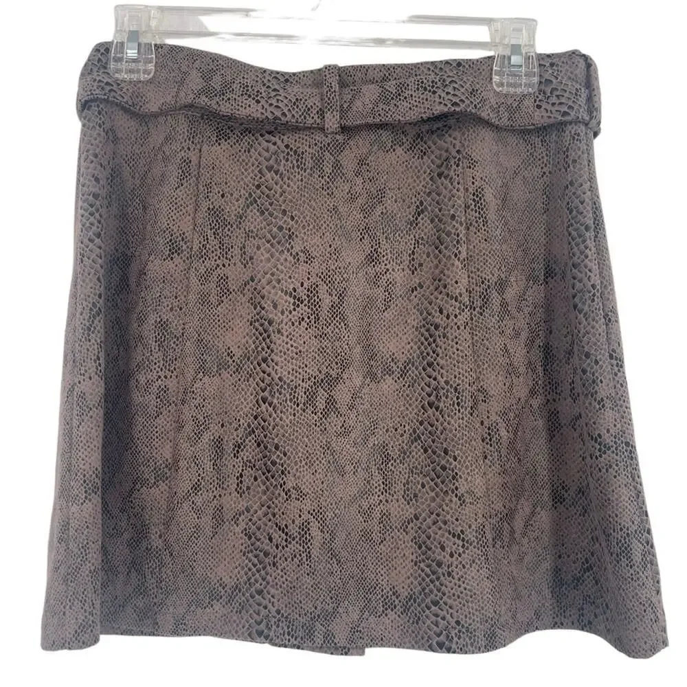 Olivaceous Snake Print Button Down Skirt medium